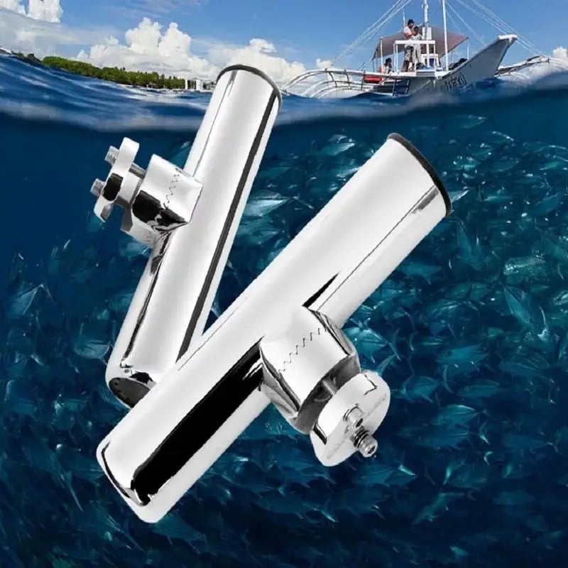 Marine Stainless Steel Fishing Tackle Accessory Rotatable Rod Holder for 19-25mm pipe, suit bow rails