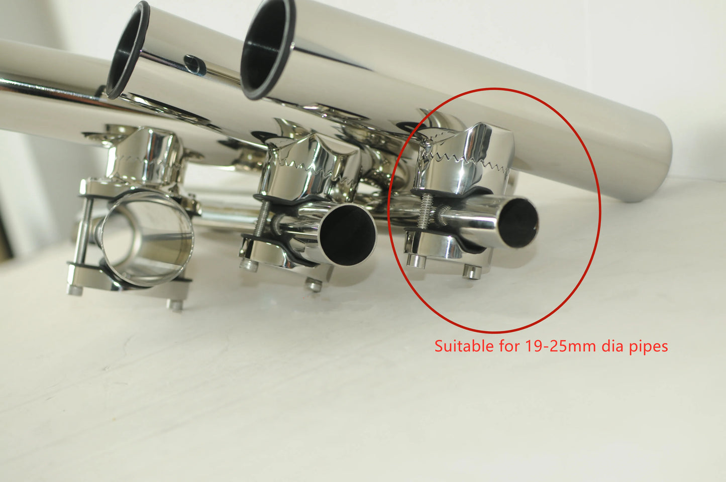 Marine Stainless Steel Fishing Tackle Accessory Rotatable Rod Holder for 19-25mm pipe, suit bow rails
