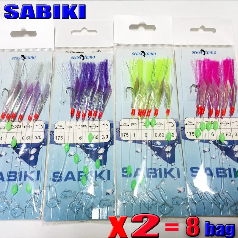 Sabiki Sea Fishing Rigs 2020 | 6pcs with Skin Baits - Select Your Preferred Color