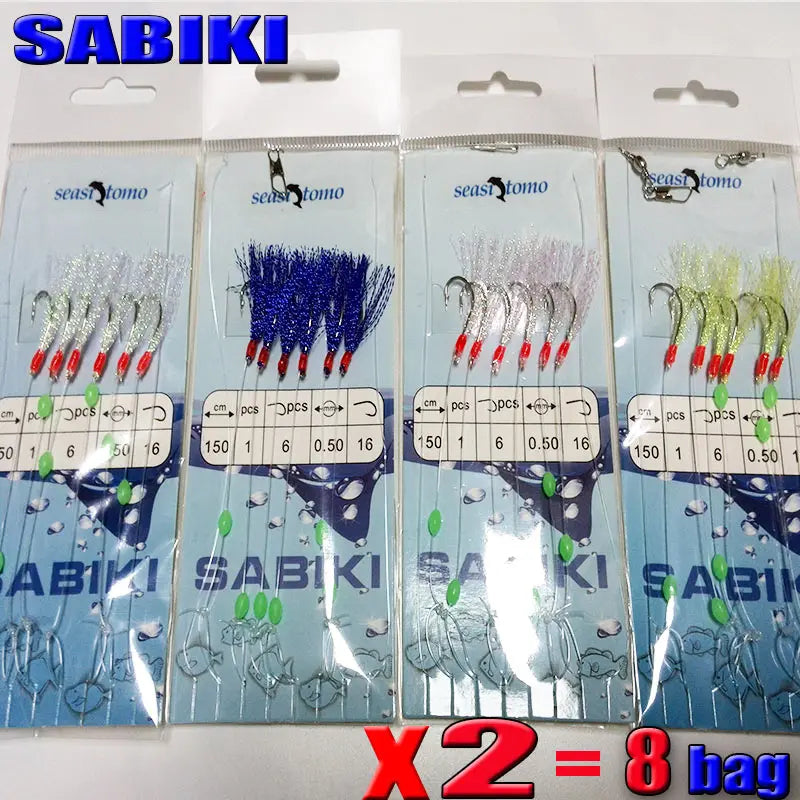 Sabiki Sea Fishing Rigs 2020 | 6pcs with Skin Baits - Select Your Preferred Color