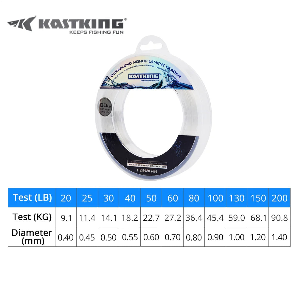 KastKing 20-200LB 110M 0.40-1.40mm Nylon Fishing Line Super Strong Smooth Monofilament Leader Line Boat Anti-bite For Fishing