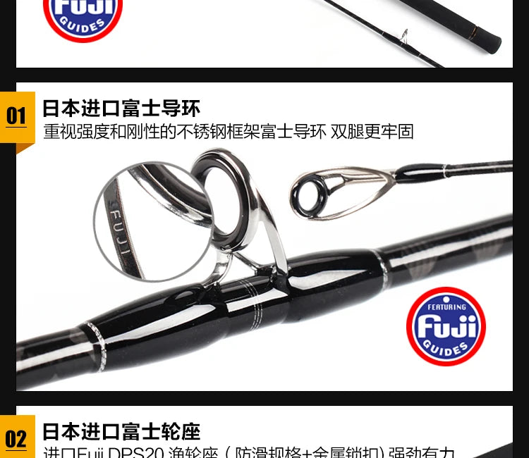 Mad Mouse full Fuji parts Cross Carbon Sniper XT shore jigging rod Ocean popping rod 2.9m 96MH/H pe 1-5 saltwater boat rod