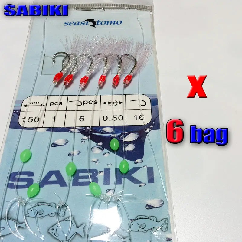 Sabiki Sea Fishing Rigs 2020 | 6pcs with Skin Baits - Select Your Preferred Color