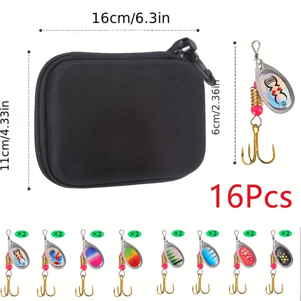 Metal Spinner Bait Fishing Lure 16pcs