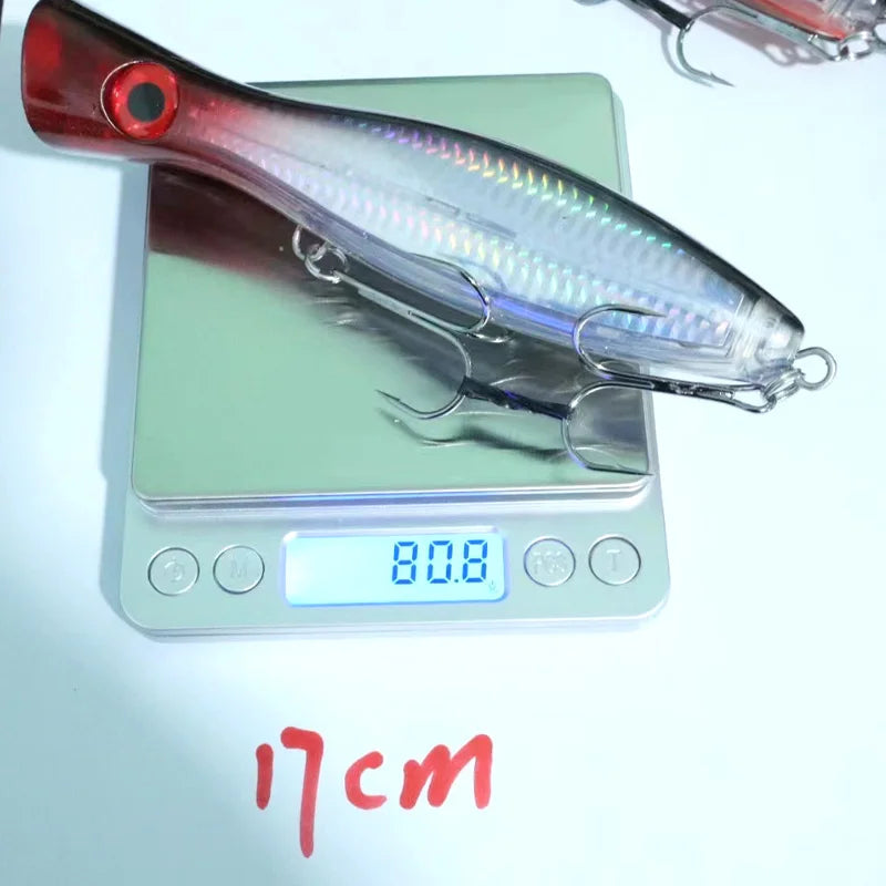Fishing Lure Floating Big Popper Baits 17cm 81g Topwater Lure Wobber 8 Colors Saltwater Lures Isca Artificial Sea Bass Tuna