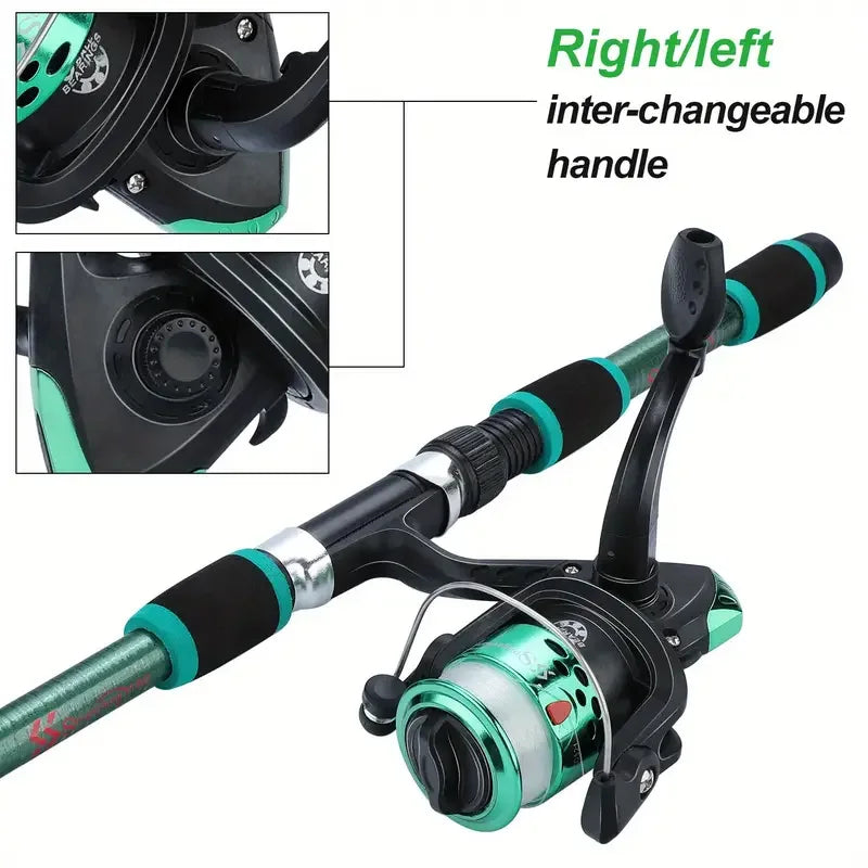 Ultimate Kids Fishing Set - Telescopic Rod, Spinning Reel, Baits & Hooks Included