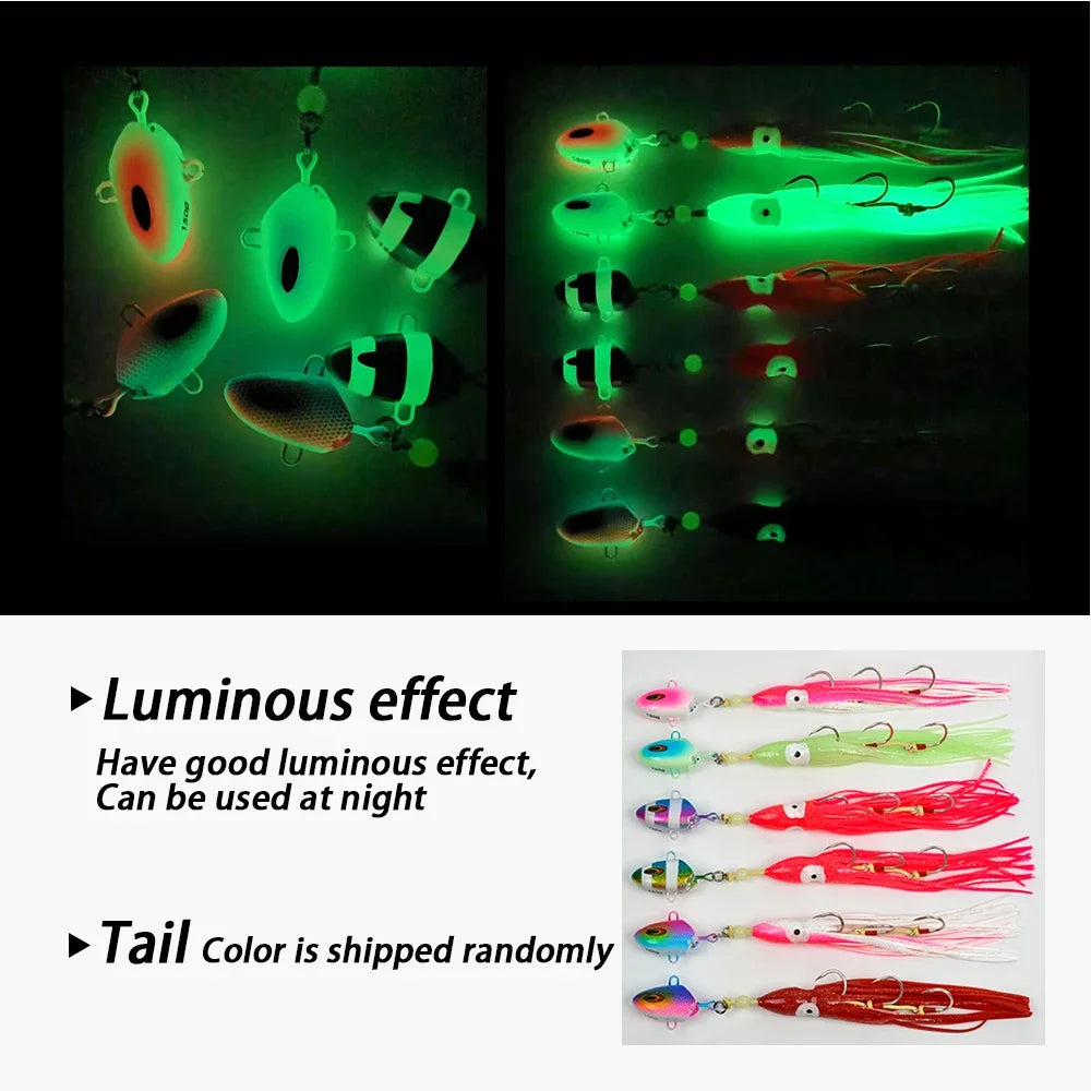 Bottom meat Jig Lure 100g Kabura Fish Head Squid Assist Hooks Metal Jig Sinking Inchiku Trolling Fishing Lure