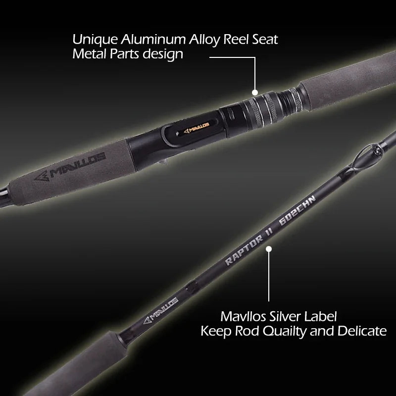 Mavllos RaptorII Carbon Jigging Rod, Lure 80-250g , Line 20-50LB Fast Saltwater Fishing Spinning Casting Rod