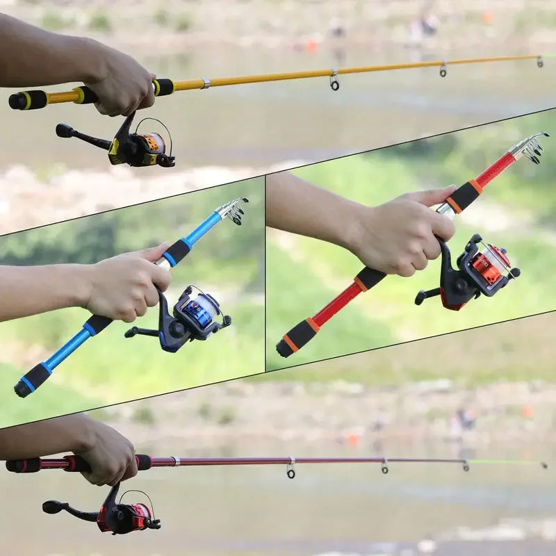 Ultimate Kids Fishing Set - Telescopic Rod, Spinning Reel, Baits & Hooks Included