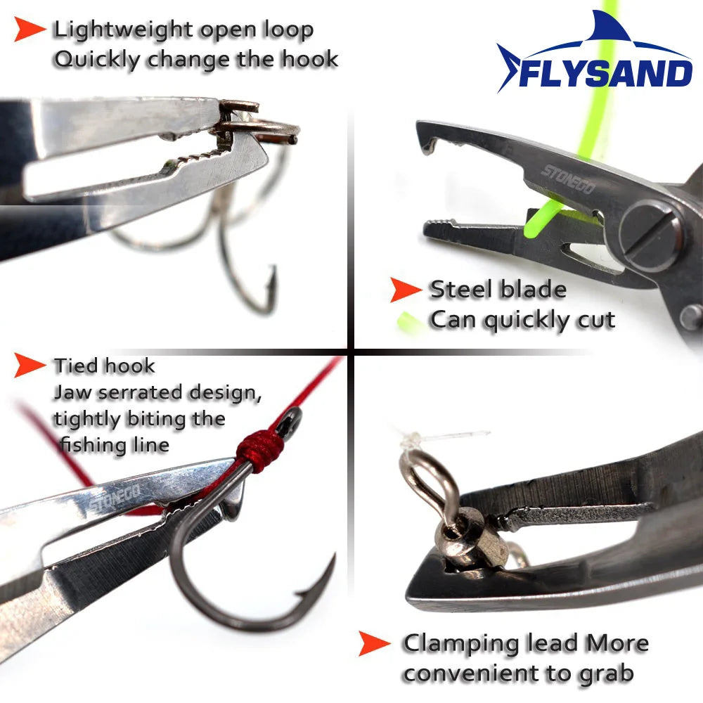 Split ring pliers with cutting action