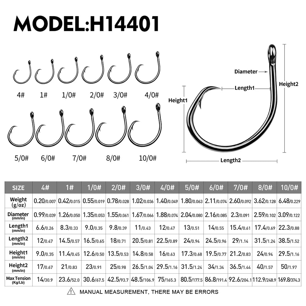 1 1/0 2/0 6/0 SSW inline Circle Fishing Hooks 25 Pcs 1 1/0 2/0 6/0 SSW inline Circle Fishing Hooks 25 Pcs