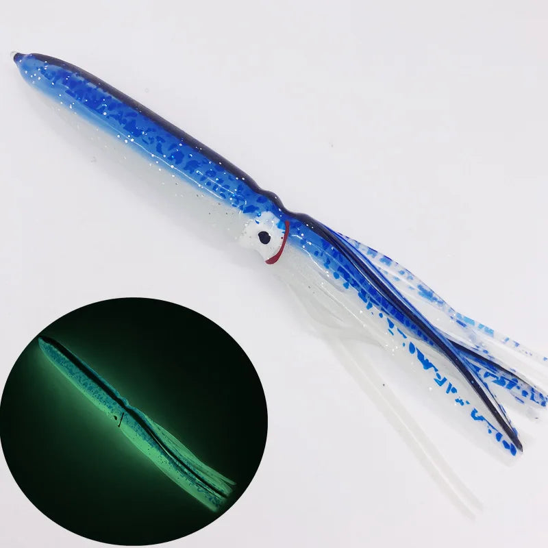Luminous Squid Skirts - 5Pcs 22CM/8g Artificial Jigs for Tuna, Pelagic & Deep Dropping