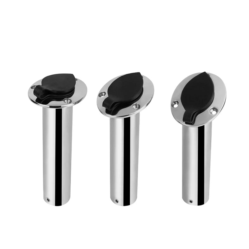 Mirror Polished Boat Accessories 15/30/90 Degree Stainless Steel Heavy duty Flush Mount Fishing Rod Holder with Lid Inner Tube Gasket