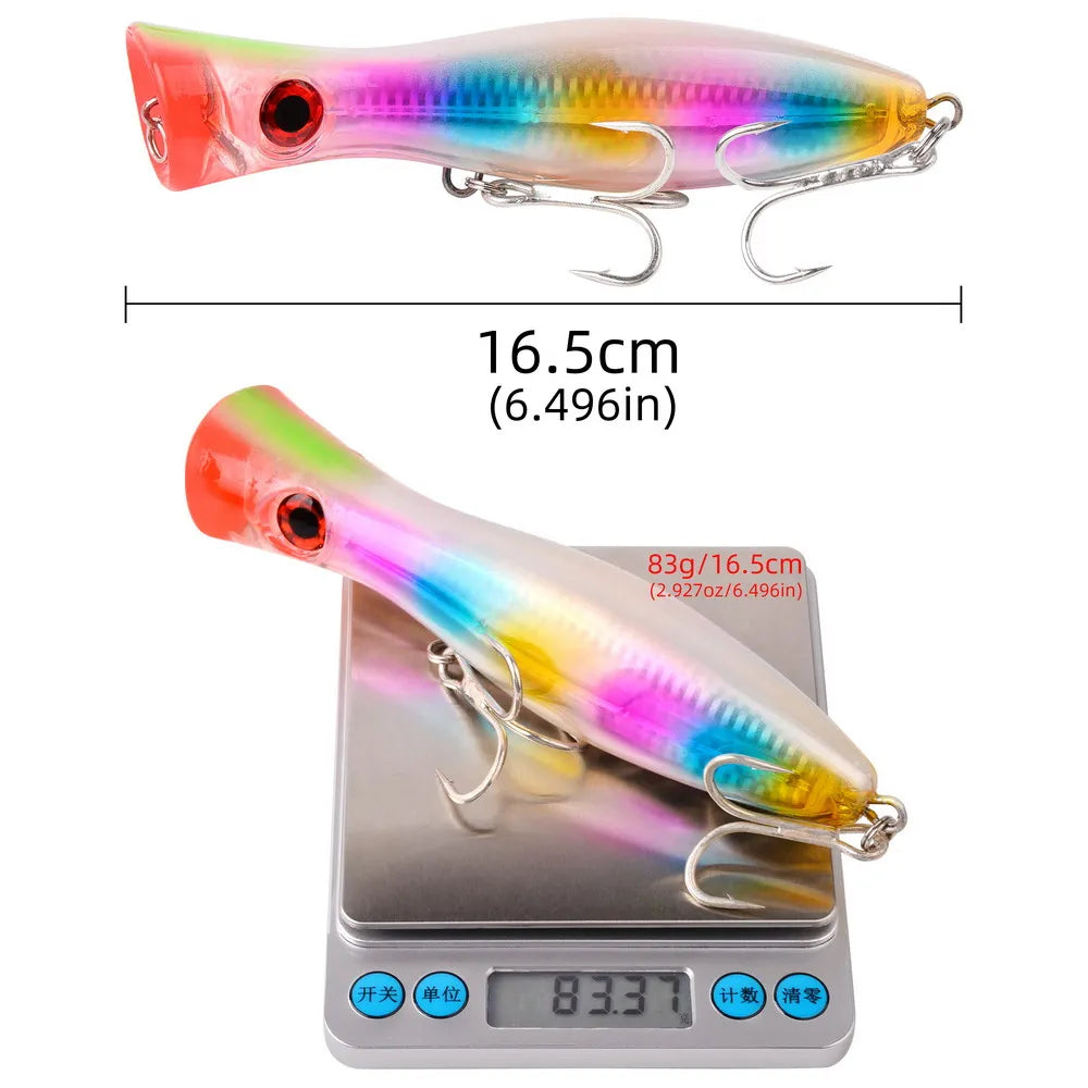Big Popper Fishing Lures - 41g/83g Floating Wobbler for Topwater Trolling