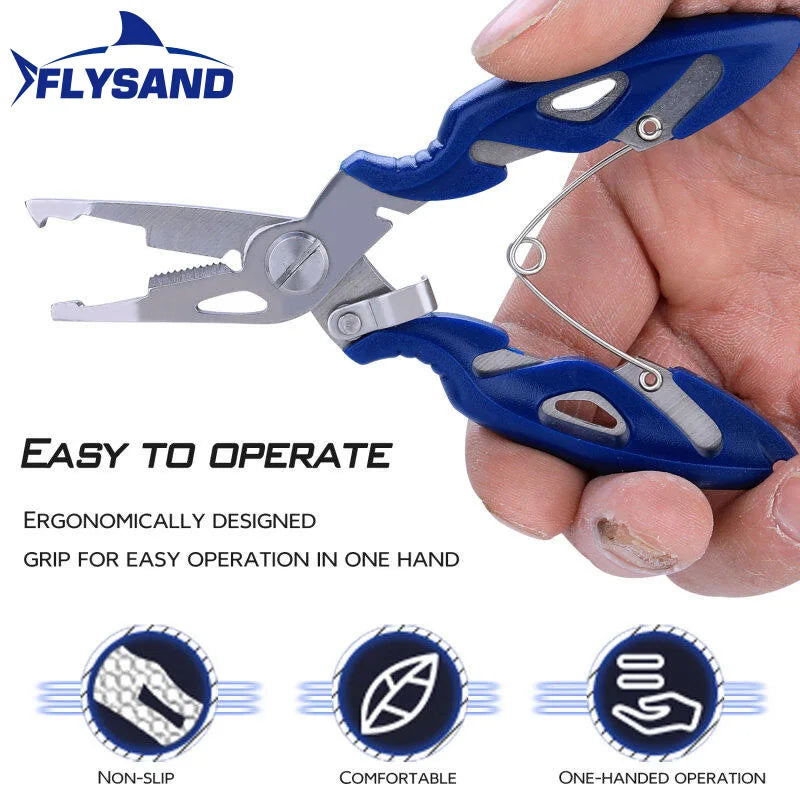 Split ring pliers with cutting action