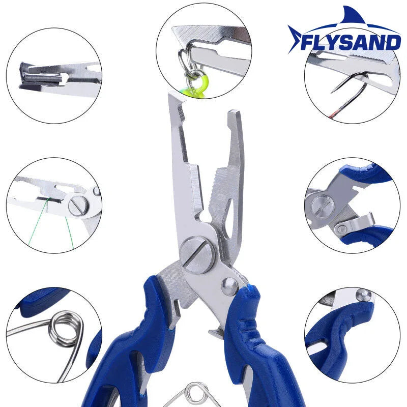 Split ring pliers with cutting action