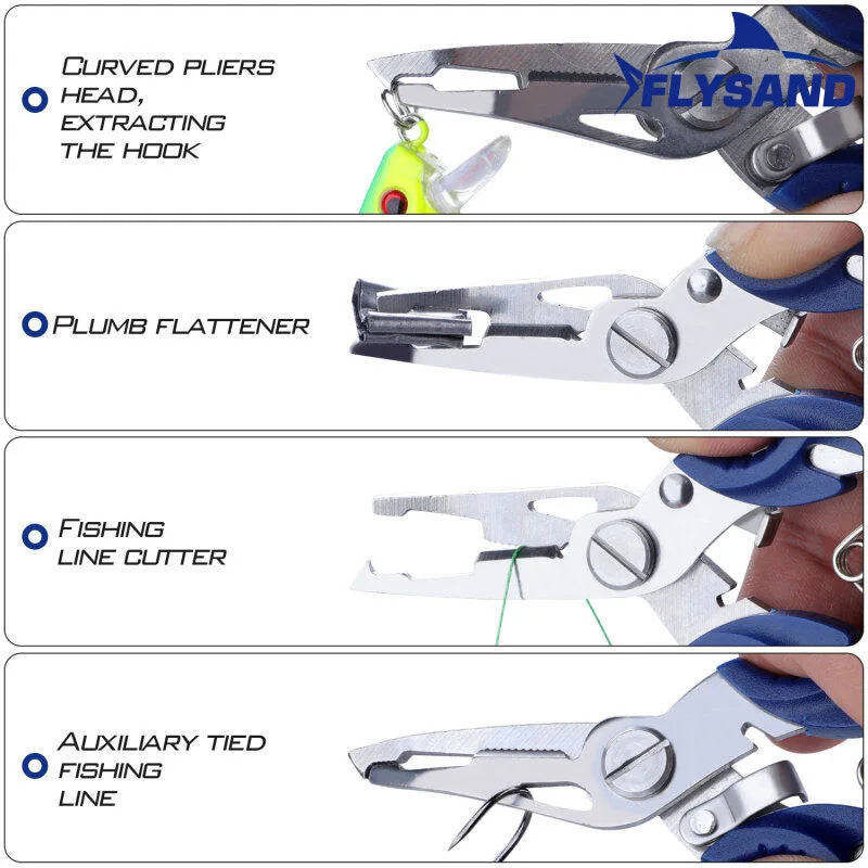 Split ring pliers with cutting action