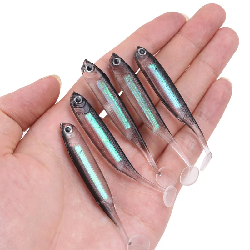 10Pcs Swimbait Soft Plastic Fishing Lures Paddle Tail