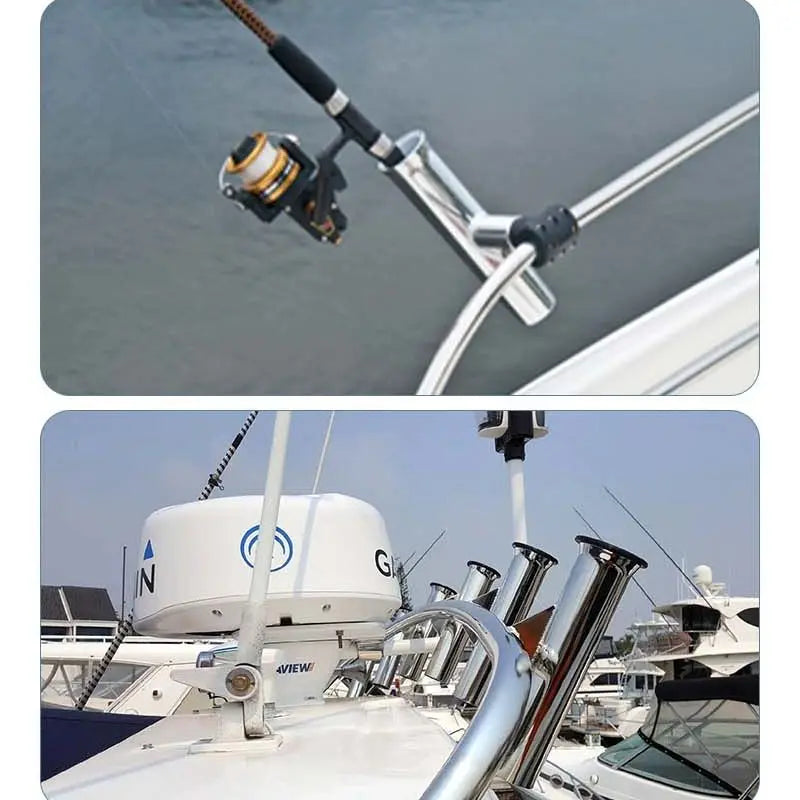 Mirror Polished Boat Accessories 15/30/90 Degree Stainless Steel Heavy duty Flush Mount Fishing Rod Holder with Lid Inner Tube Gasket