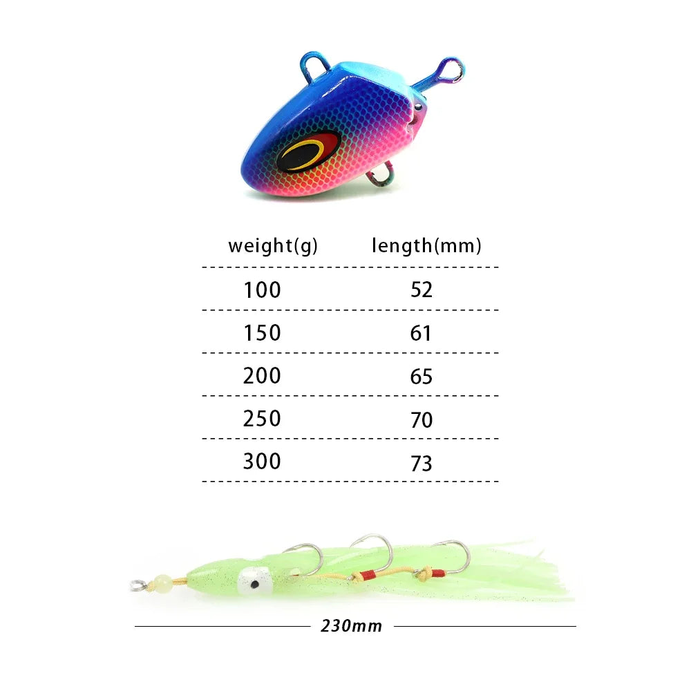 Bottom meat Jig Lure 100g Kabura Fish Head Squid Assist Hooks Metal Jig Sinking Inchiku Trolling Fishing Lure