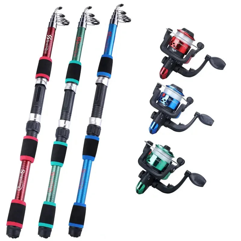 Ultimate Kids Fishing Set - Telescopic Rod, Spinning Reel, Baits & Hooks Included