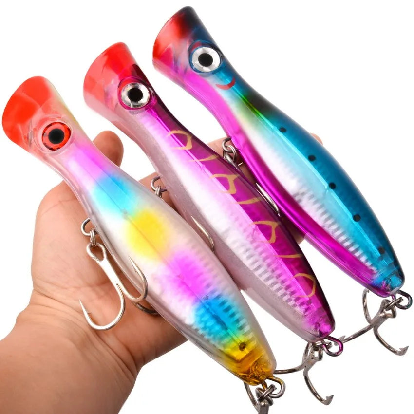 Big Popper Fishing Lures - 41g/83g Floating Wobbler for Topwater Trolling