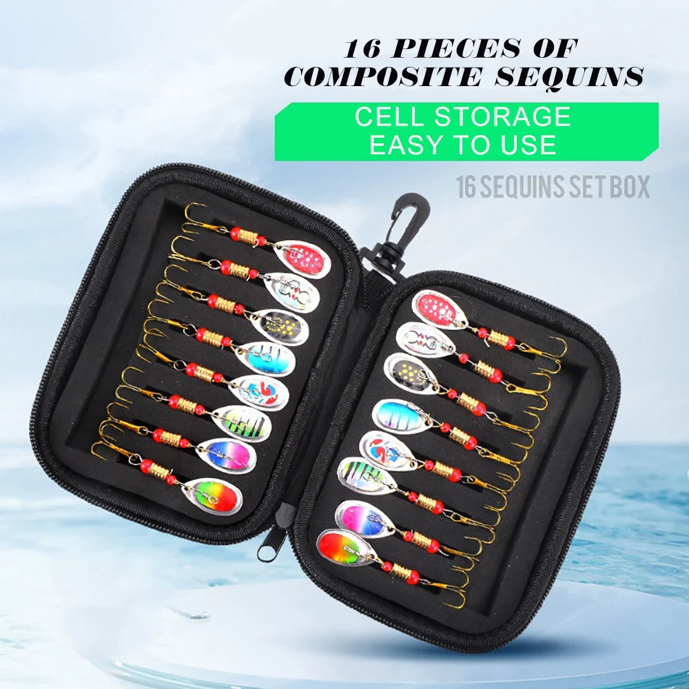 Metal Spinner Bait Fishing Lure 16pcs