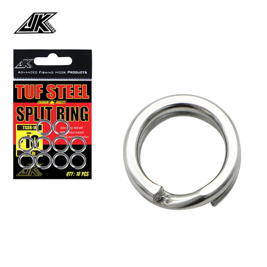 JK #3-#10 Fishing Split Ring Heavy Connector Assist Hooks Jig Sea Fishing Accessories Tackle