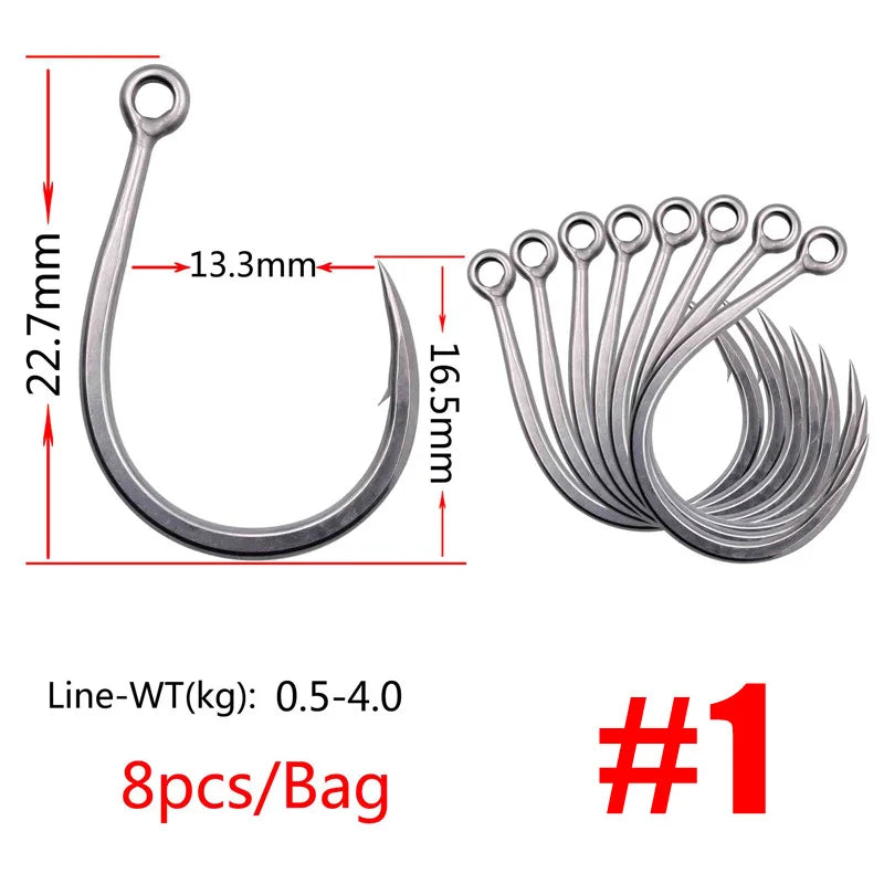 BKK 8091 Iron Plate Sea Fishing Accessorie For Carp Fishing Accessories Hooks Anti-Seawater Jigging Assist Hook Size 1-13/0