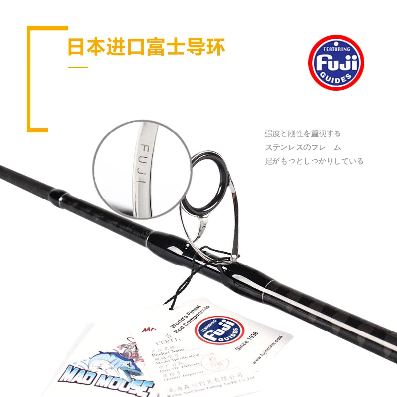 Mad Mouse full Fuji parts Cross Carbon Sniper XT shore jigging rod Ocean popping rod 2.9m 96MH/H  pe 1-5 saltwater boat rod