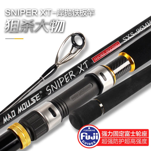 Mad Mouse full Fuji parts Cross Carbon Sniper XT shore jigging rod Ocean popping rod 2.9m 96MH/H  pe 1-5 saltwater boat rod