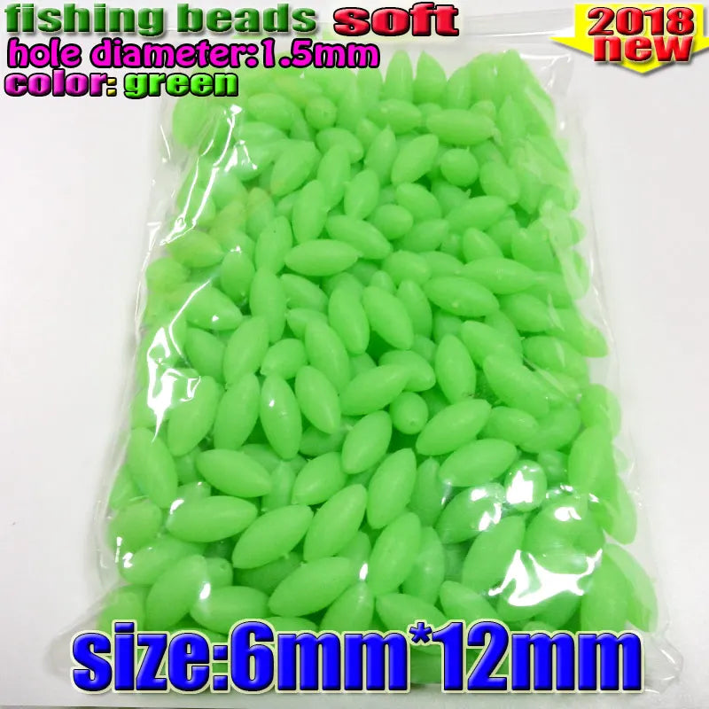 fishing plastic luminous fishing beads glow in the dark 2*3 3*4----12*16mm more size choose