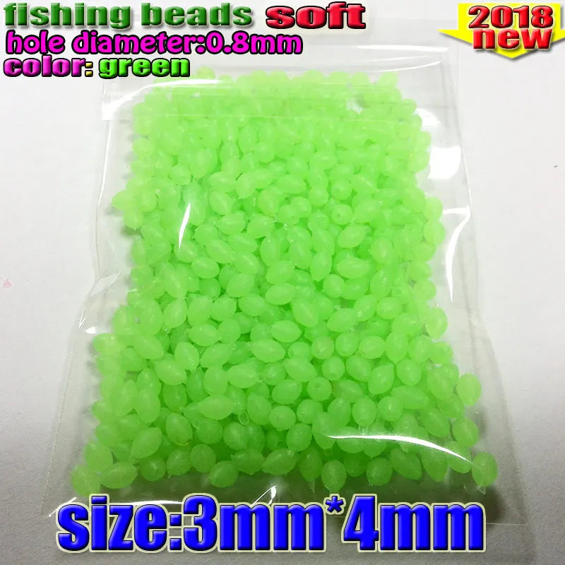 fishing plastic luminous fishing beads glow in the dark 2*3 3*4----12*16mm more size choose