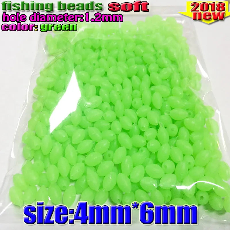 fishing plastic luminous fishing beads glow in the dark 2*3 3*4----12*16mm more size choose