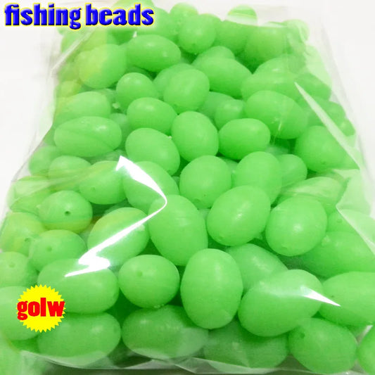 fishing plastic luminous fishing beads glow in the dark 2*3 3*4----12*16mm more size choose