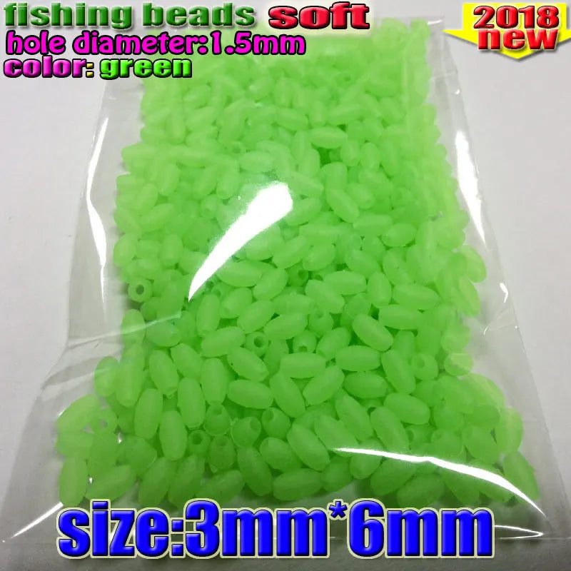 fishing plastic luminous fishing beads glow in the dark 2*3 3*4----12*16mm more size choose