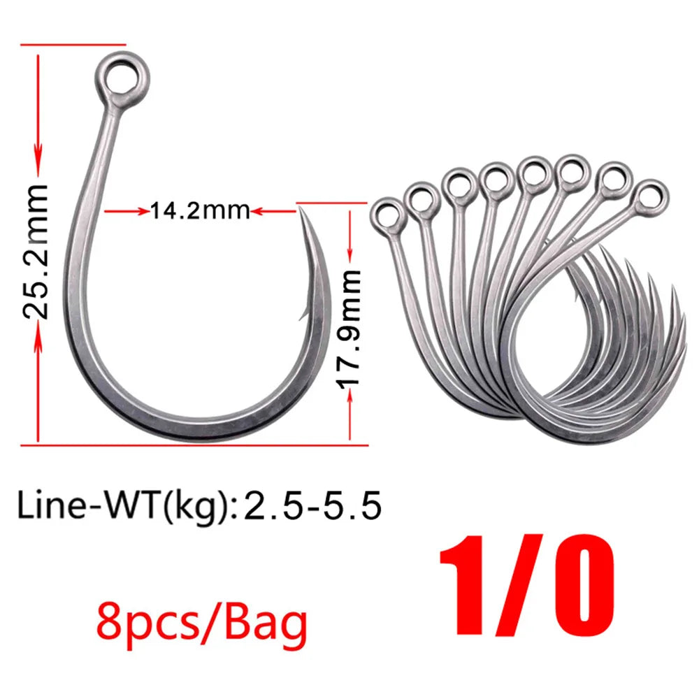 BKK 8091 Iron Plate Sea Fishing Accessorie For Carp Fishing Accessories Hooks Anti-Seawater Jigging Assist Hook Size 1-13/0