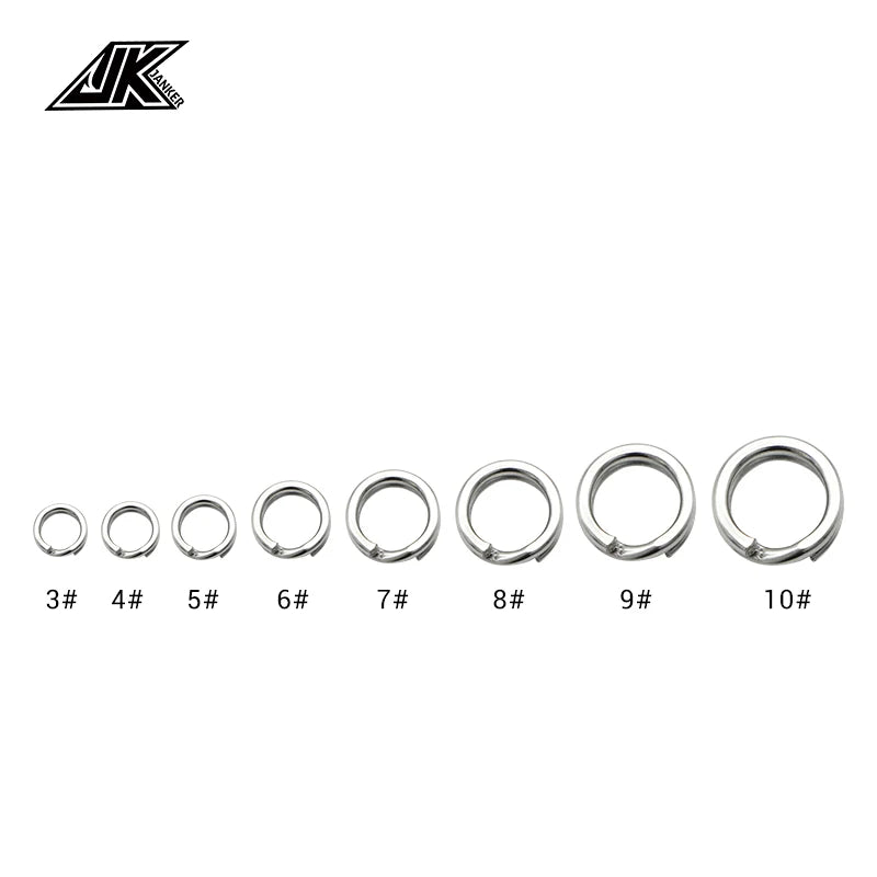 JK #3-#10 Fishing Split Ring Heavy Connector Assist Hooks Jig Sea Fishing Accessories Tackle