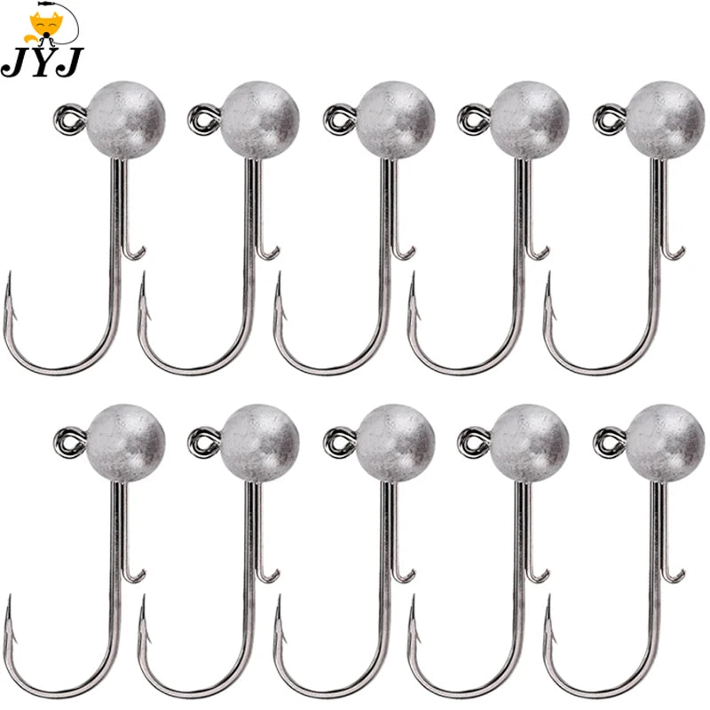 10pcs Jig head jigs hook 1g-20g Long Shank Secondary hooks For Soft Worm Fishing