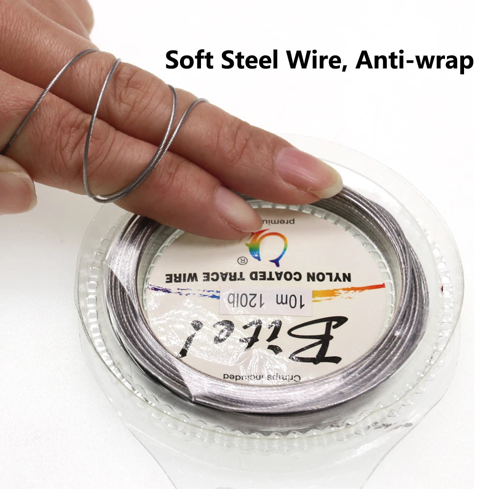 soft steel braided fishing line 10M x 7 Strands 5LB-200LB Nylon Coated Trace Wire Braided Steel Wire L – Brose Fishing Customs