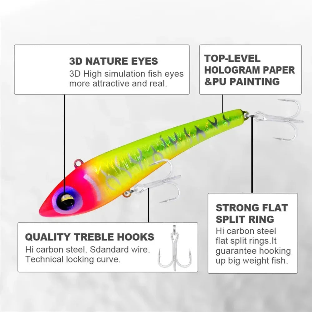 137mm 75g Sinking VIB Lure | Artificial Stick Bait for Saltwater Fishing