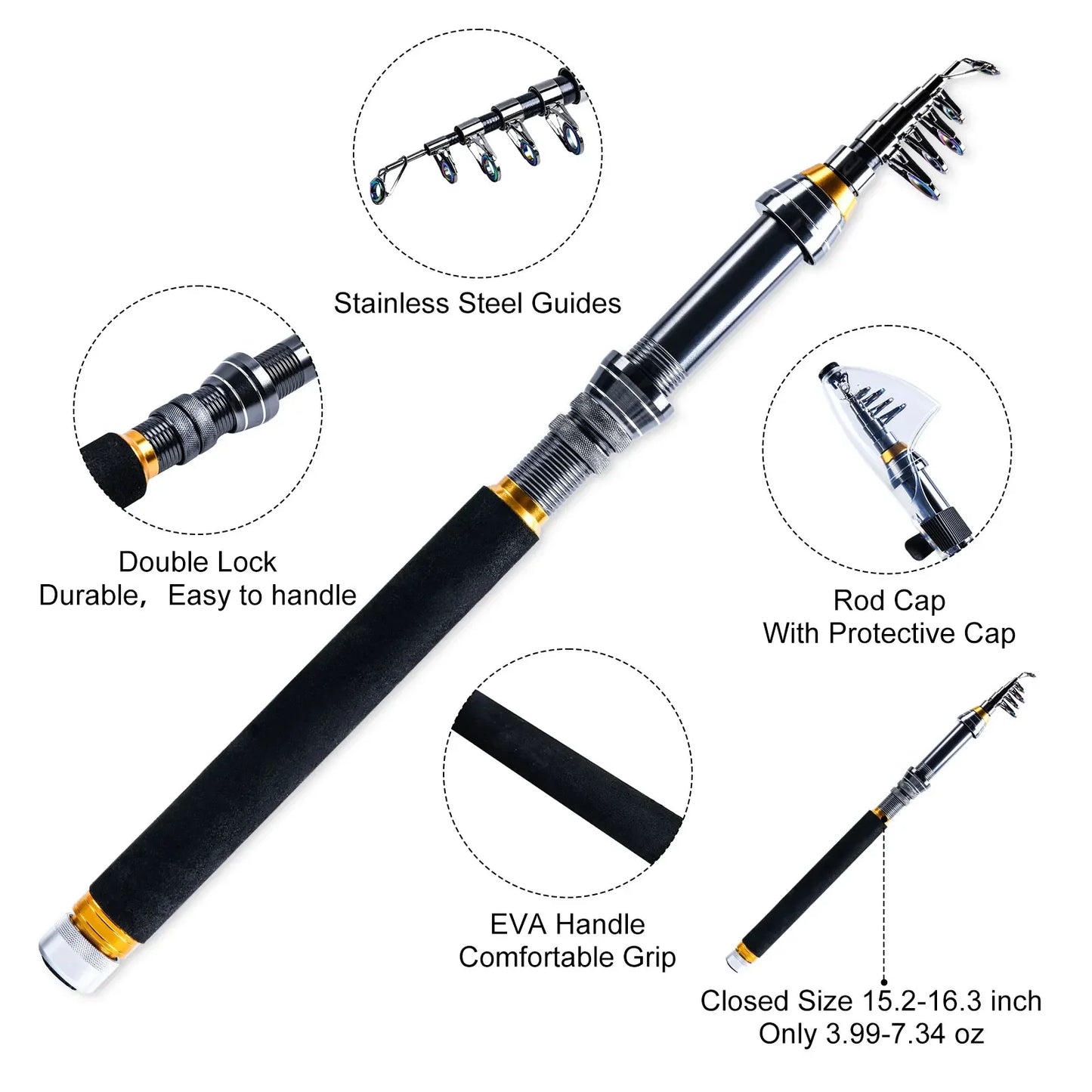 2024 Telescopic Fishing Rod Combo - 24T Carbon Fiber Suit with Reel Kit (1.8m & 2.4m)