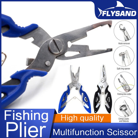 Split ring pliers with cutting action