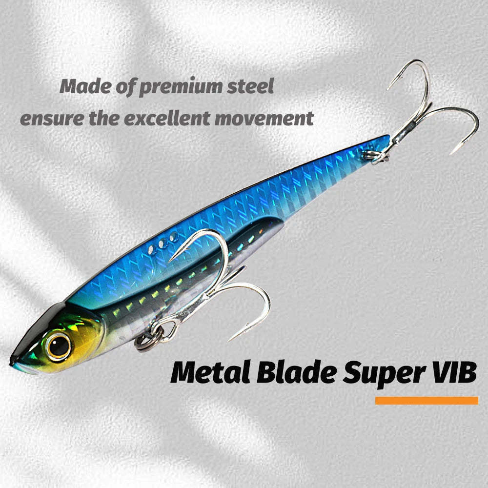 GOBAIT VIB Fishing Lure 20g 25g 30g Metal Jig Sinking Blade Hook Spinner Spoon Cast VIBRATION Carbon Steel Tackle Hard Bait