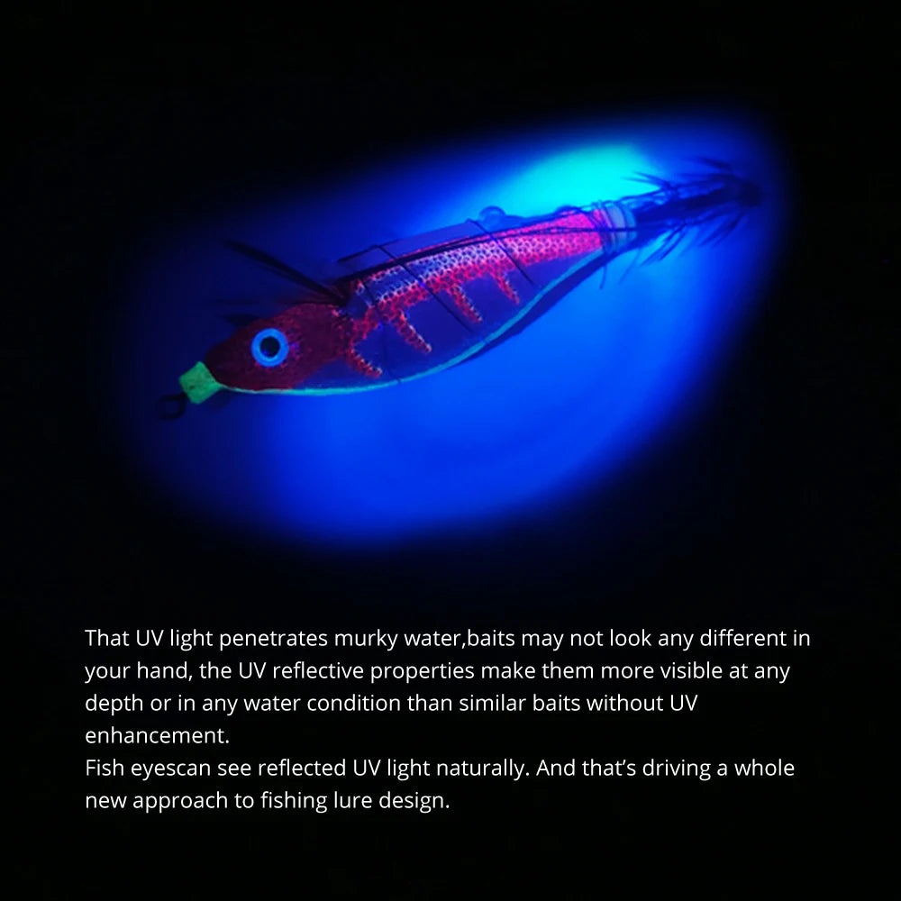 14pcs Luminous Squid Lures - 85mm 8.2g Jig for Squid, Octopus & Cuttlefish Fishing