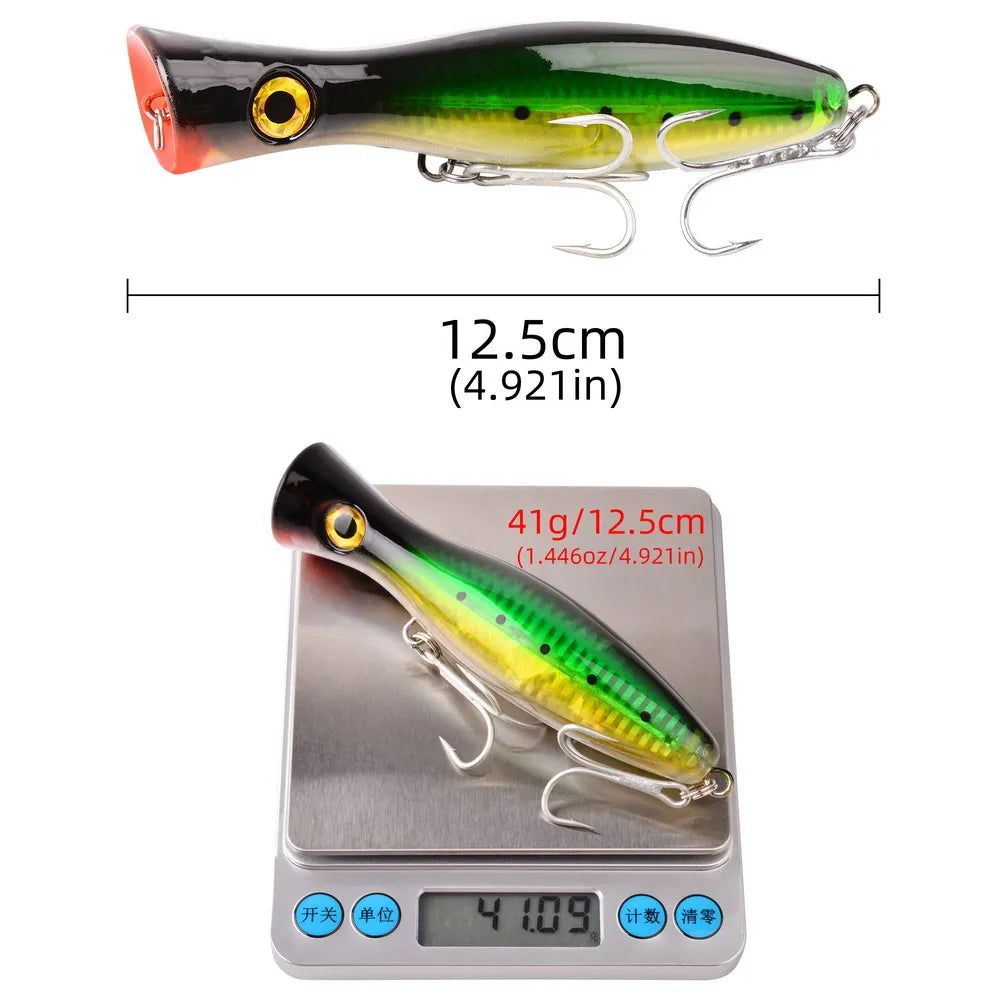 Big Popper Fishing Lures - 41g/83g Floating Wobbler for Topwater Trolling