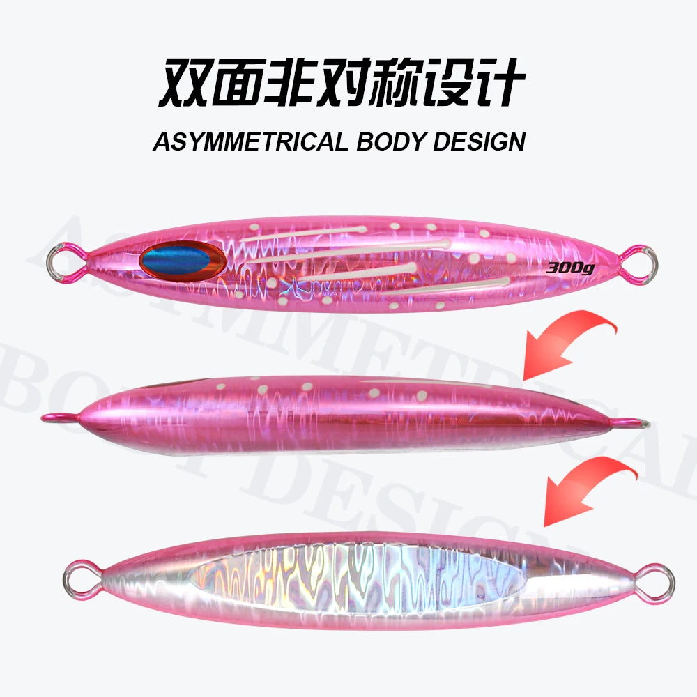 JIGGINGPRO 300g 400g Slow Jig Deep Sea Fishing Lure Metal Jig Saltwater Slow Fall Bait