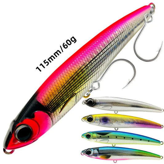 110mm 60g Sinking Pencil Lure | Big Game Hard Bait for GT & Tuna Fishing