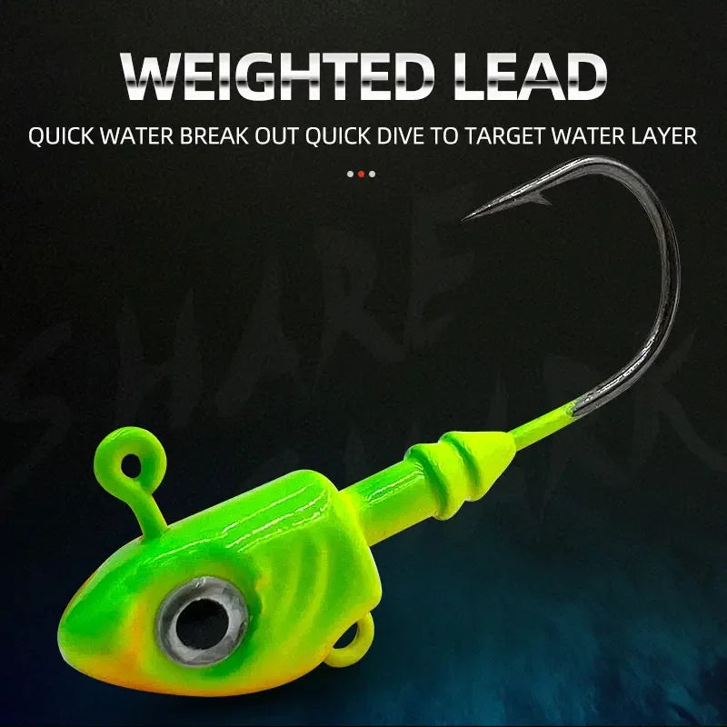 Jig Lead Head Lure Fishing Hooks Soft Plastic Swimbait Jig Heads 10g/15g/20g/28g/40g