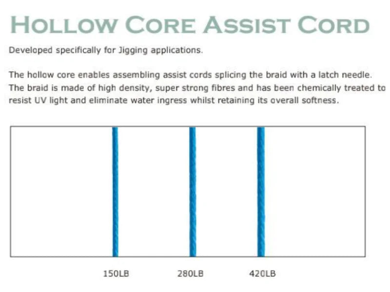 BKK Hook Assist Line Hollow Core Assist Cord Hook Line